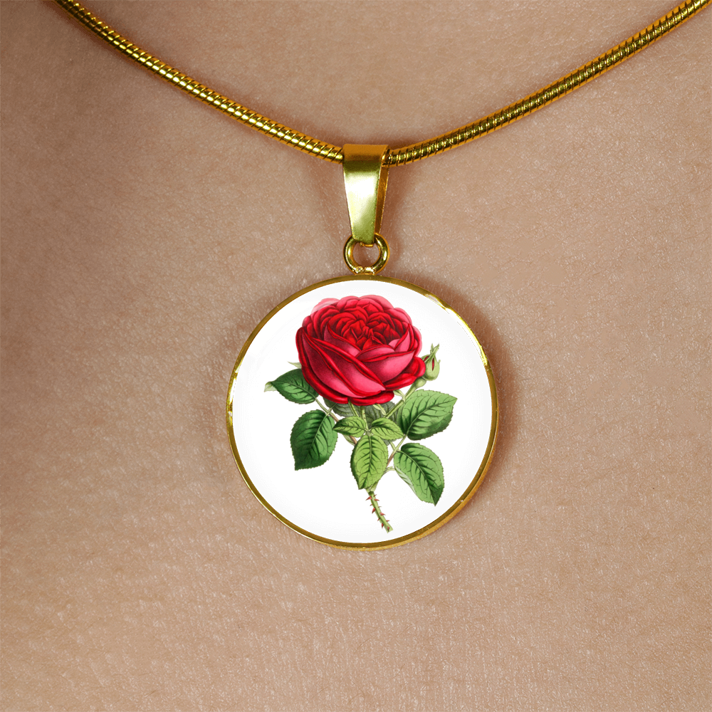 June: Rose Single Red, Necklace