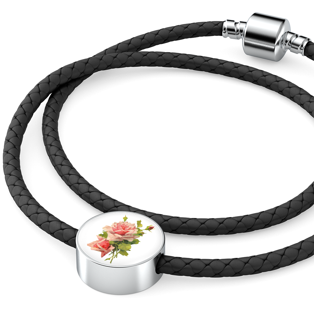 Rose Pink, Leather Bracelet