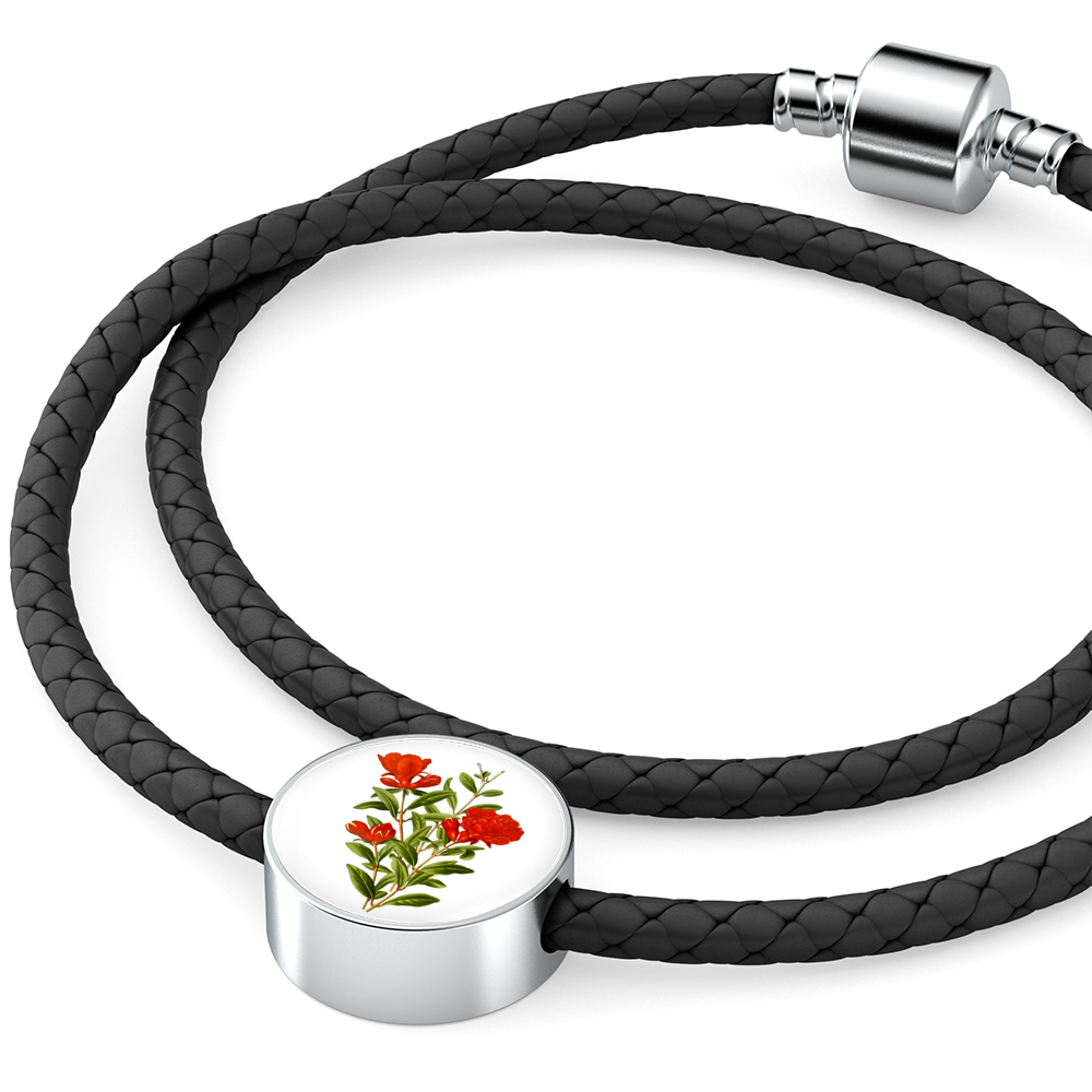 Peony, Leather Bracelet