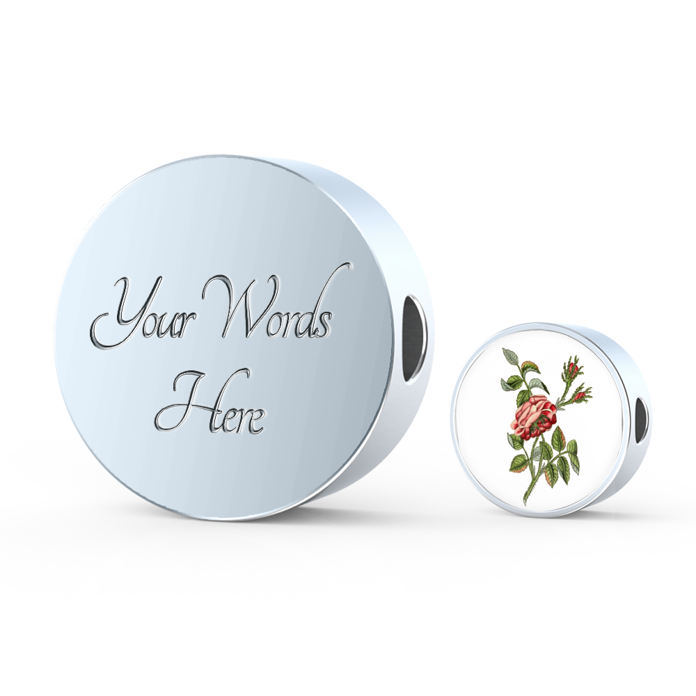 Rose, Roses, Roses: Single Dusty Pink, Round Charm