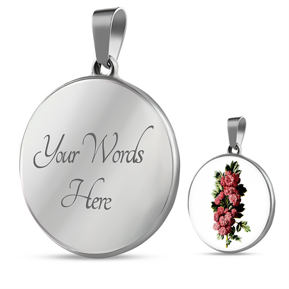 Necklace: January, Carnations Deep Pink