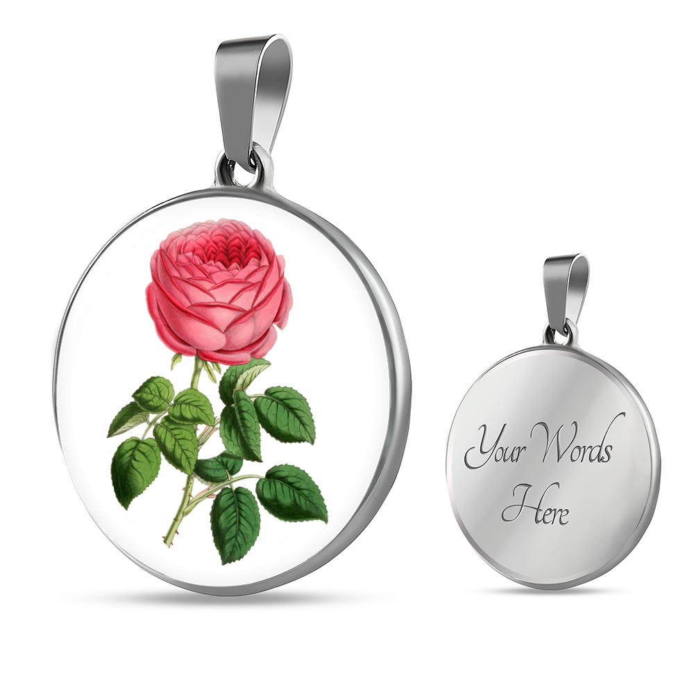 Necklace: Gemini, Rose Single Dark Pink