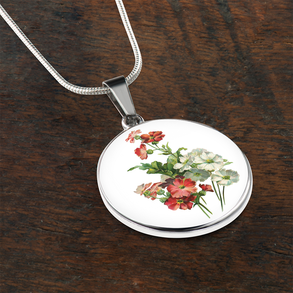 Necklace: February, Primrose Red and White
