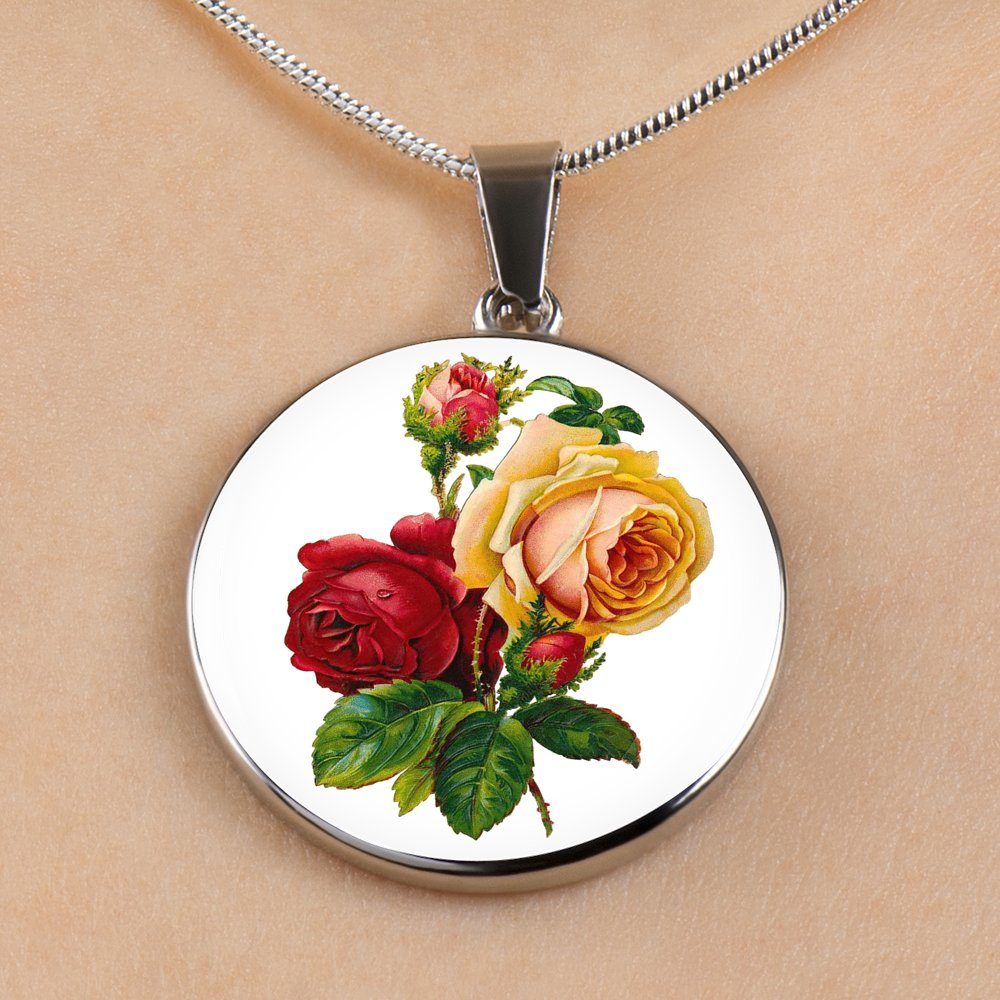 Gemini: Rose Red and Yellow, Necklace
