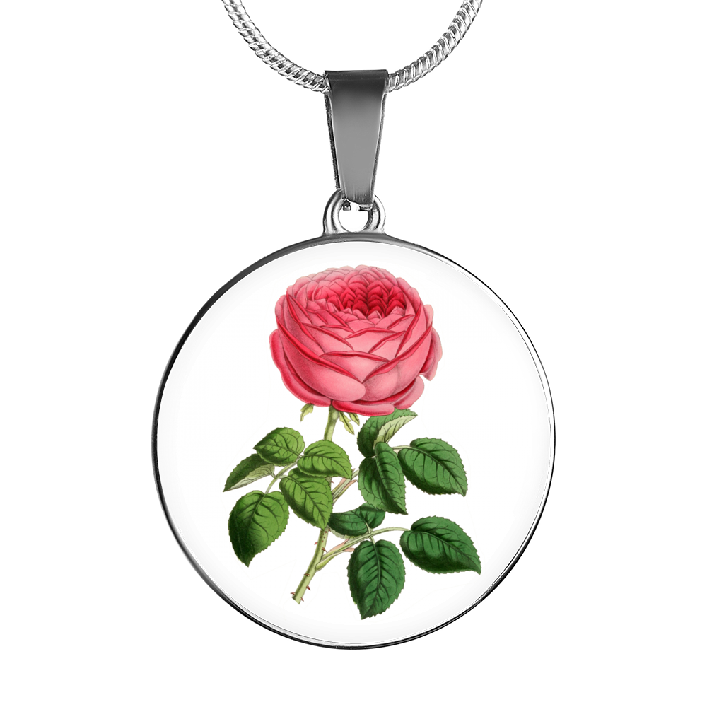 June: Rose Single Dark Pink, Necklace