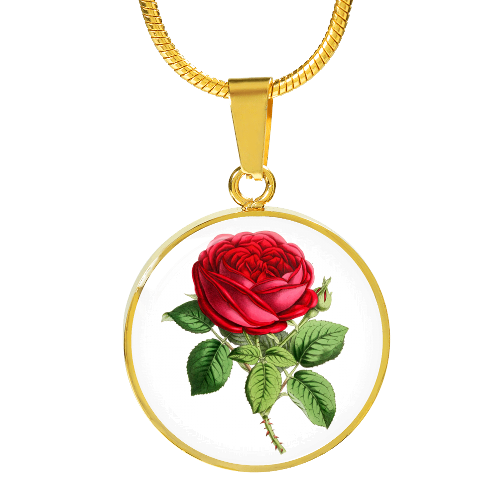 June: Rose Single Red, Necklace