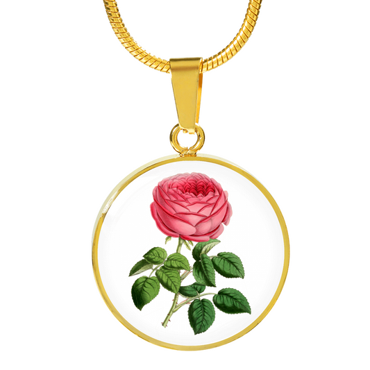 Necklace: Gemini, Rose Single Dark Pink