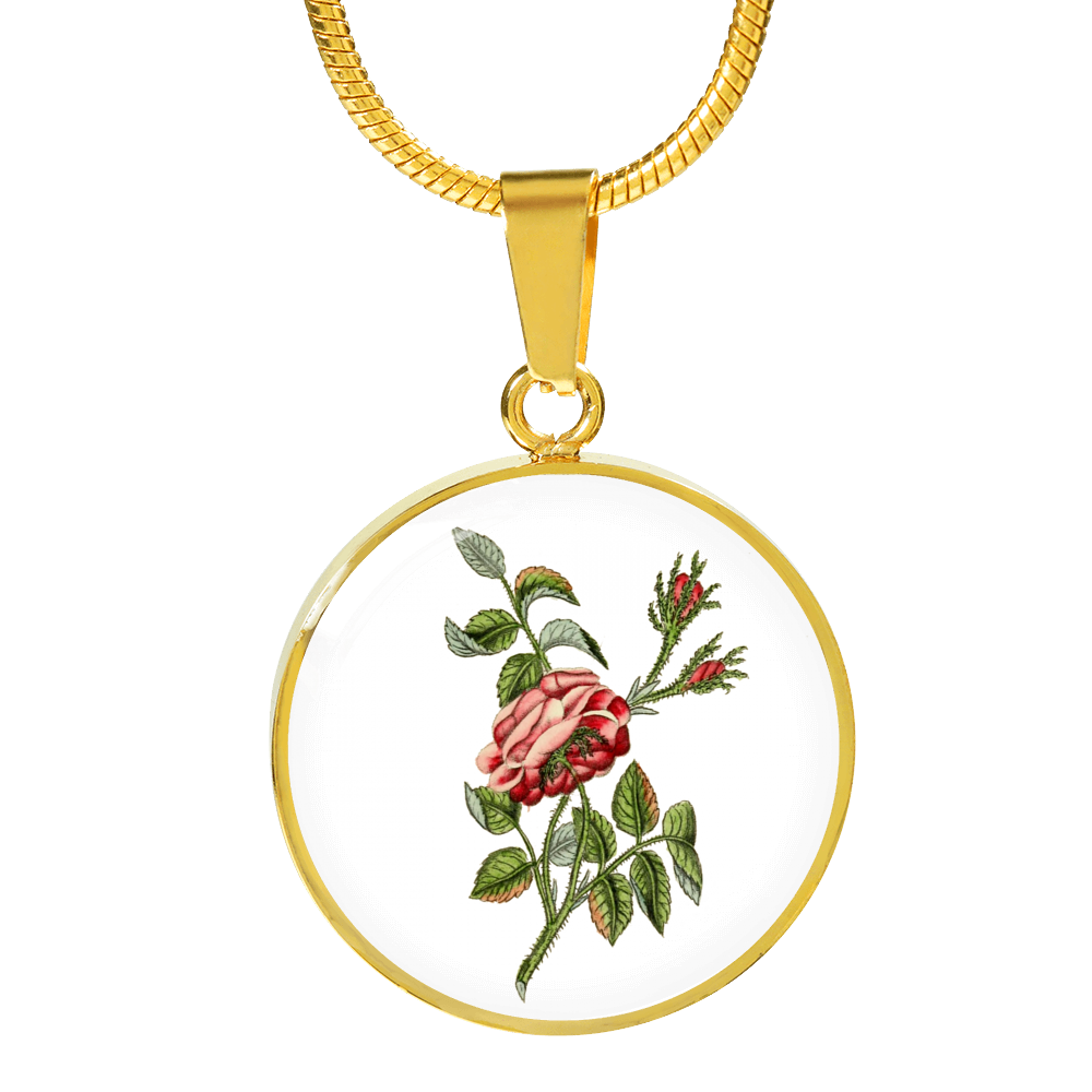 Necklace: Gemini, Rose Single Dusty Pink