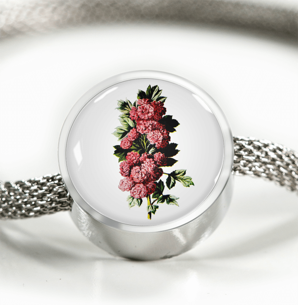 Carnations Deep Pink, Luxury Bracelet