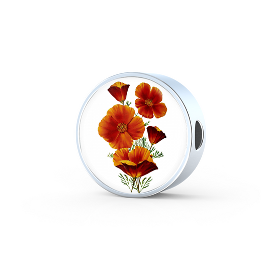 Round Charm: Poppies Red