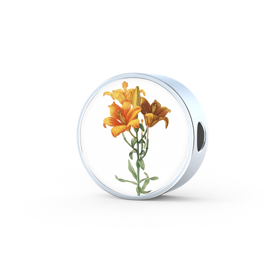 Round Charm: Taurus, Lilies