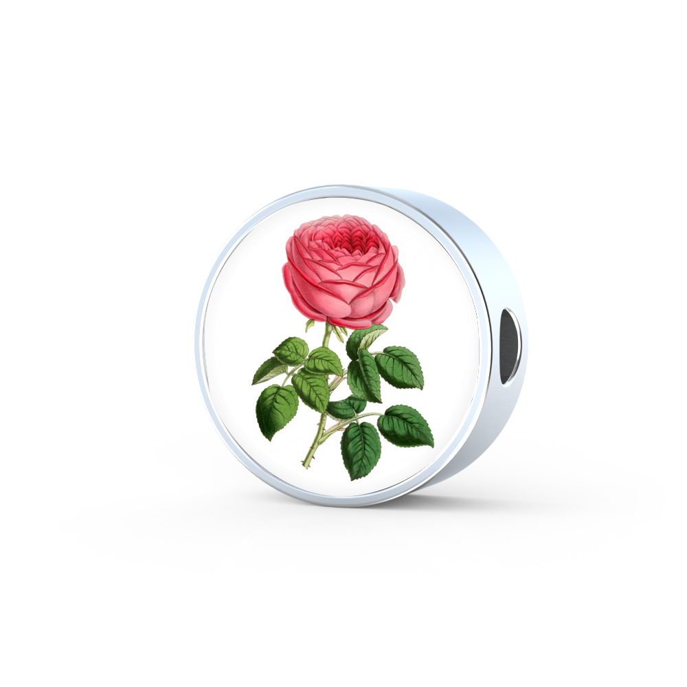 Roses, Roses, Roses: Single Dark Pink, Round Charm