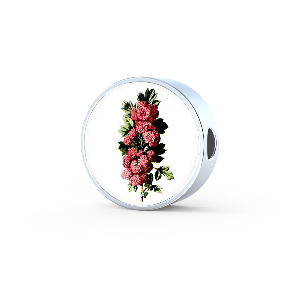Carnations Deep Pink, Round Charm Only