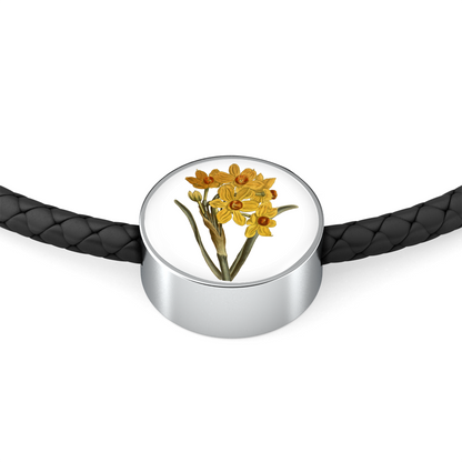 Narcissus Yellow, Leather Bracelet