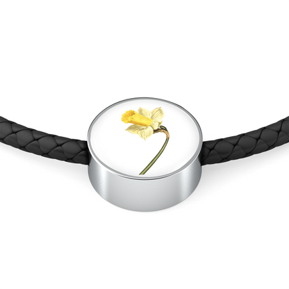 Leather Bracelet: March, Daffodil