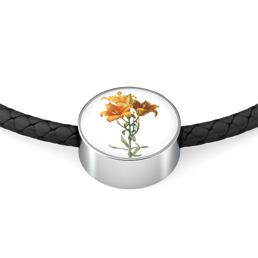 Leather Bracelet: Taurus, Lilies