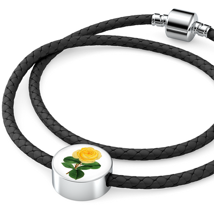 Roses, Roses, Roses: Yellow, Leather Bracelet