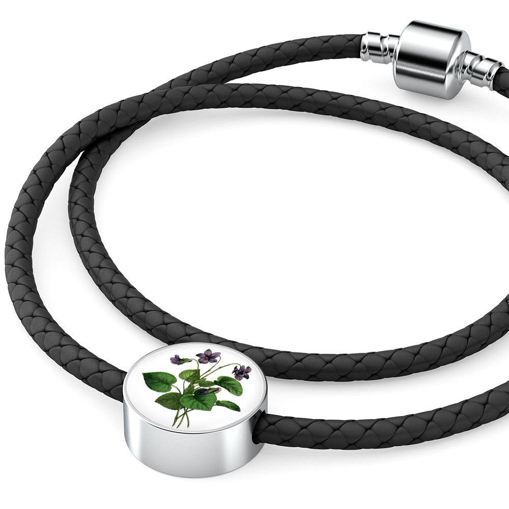 Leather Bracelet:: African Violet