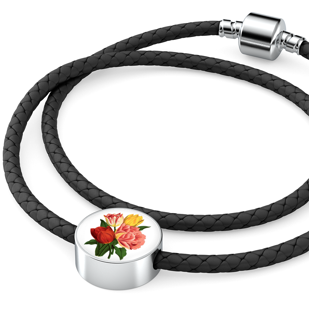 Leather Bracelet: Tulip Bunch