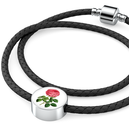 Leather Bracelet: Gemini, Rose Single Dark Pink
