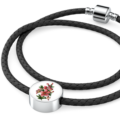 Leather Bracelet: Lily Pink