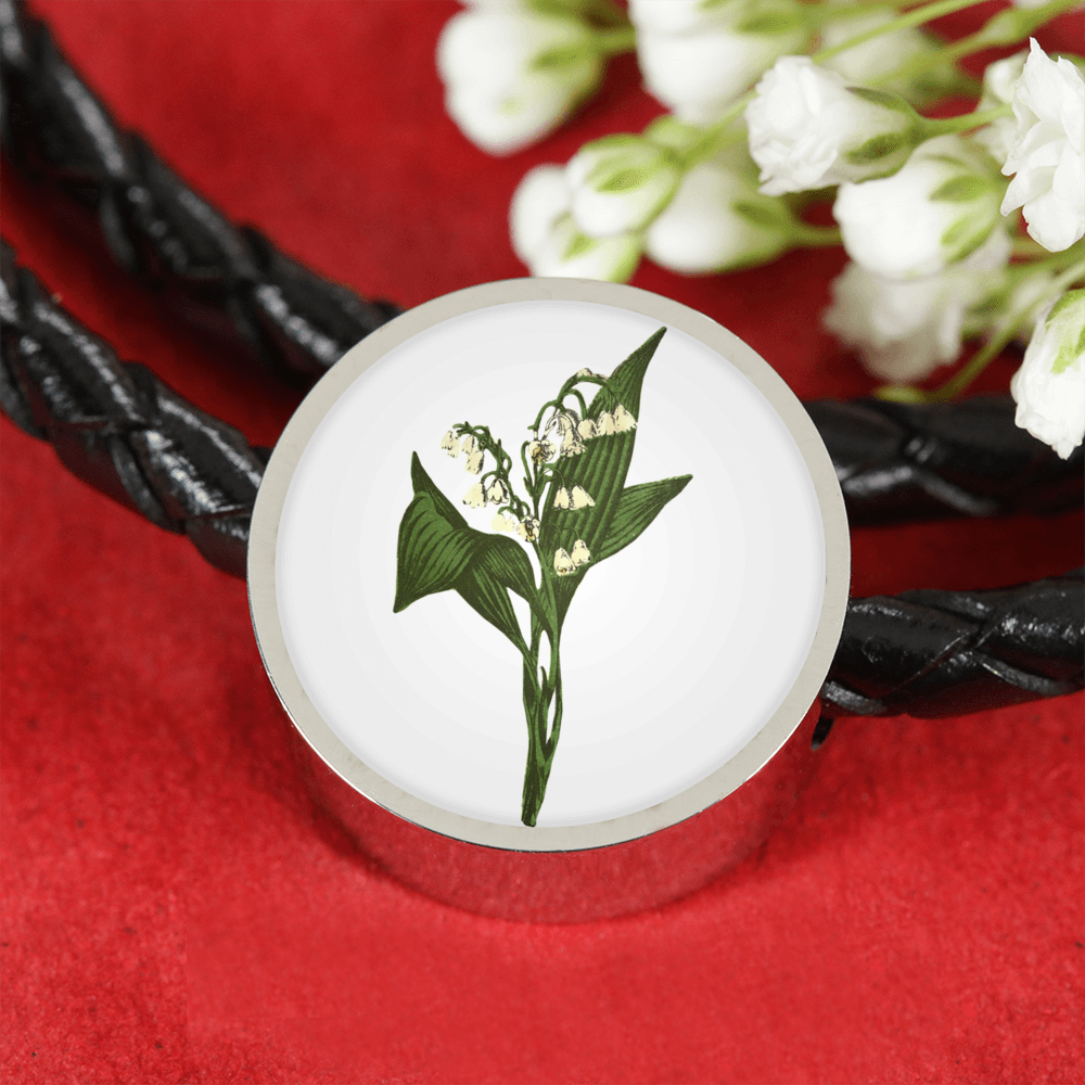 Lily of the Valley, Leather Bracelet