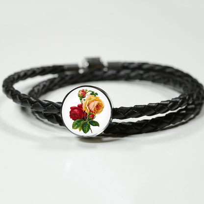 Leather Bracelet: Gemini, Rose Red and Yellow
