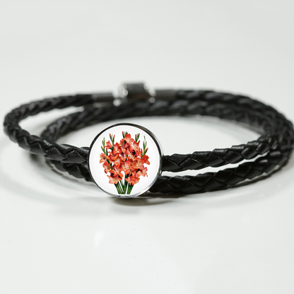 Leather Bracelet: Gladiolus