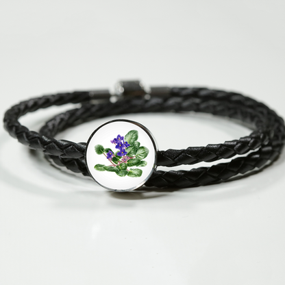 Leather Bracelet:: African Violet 2