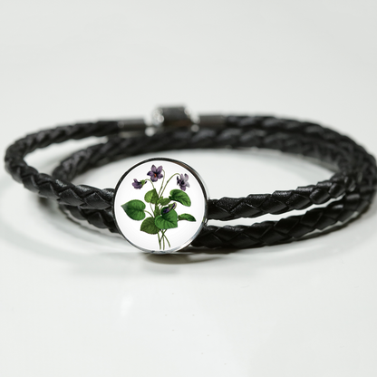 Leather Bracelet:: African Violet