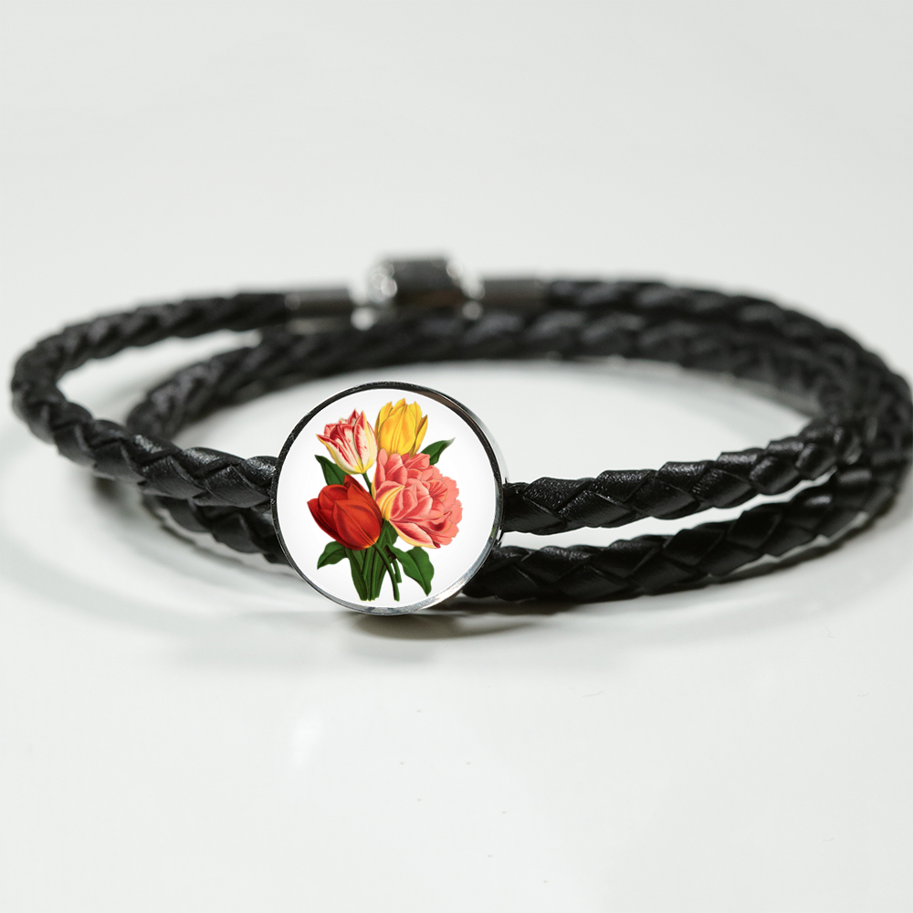 Leather Bracelet: Tulip Bunch
