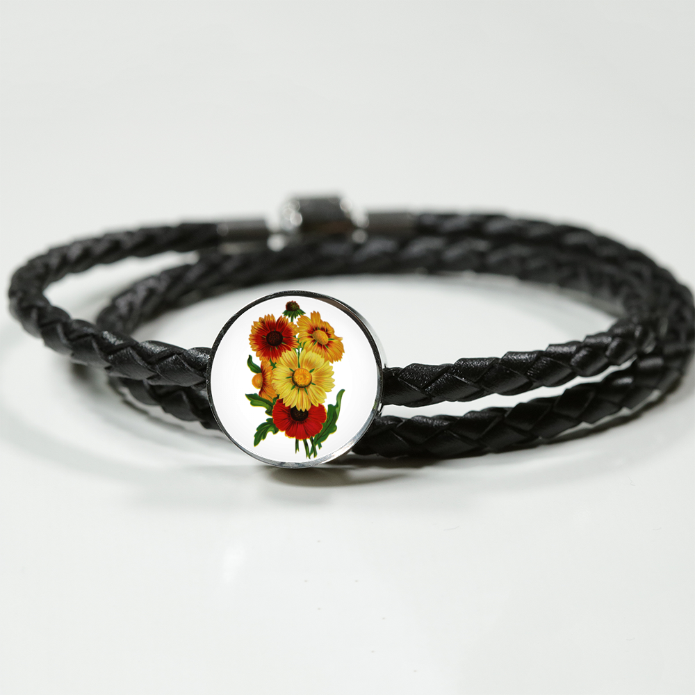 Sunflowers 2, Leather Bracelet