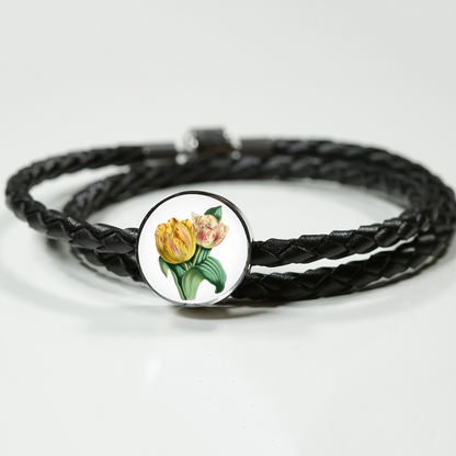 Leather Bracelet: Tulips 2