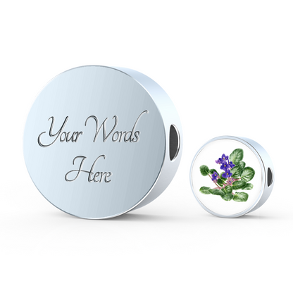 African Violet 2, Round Charm Only