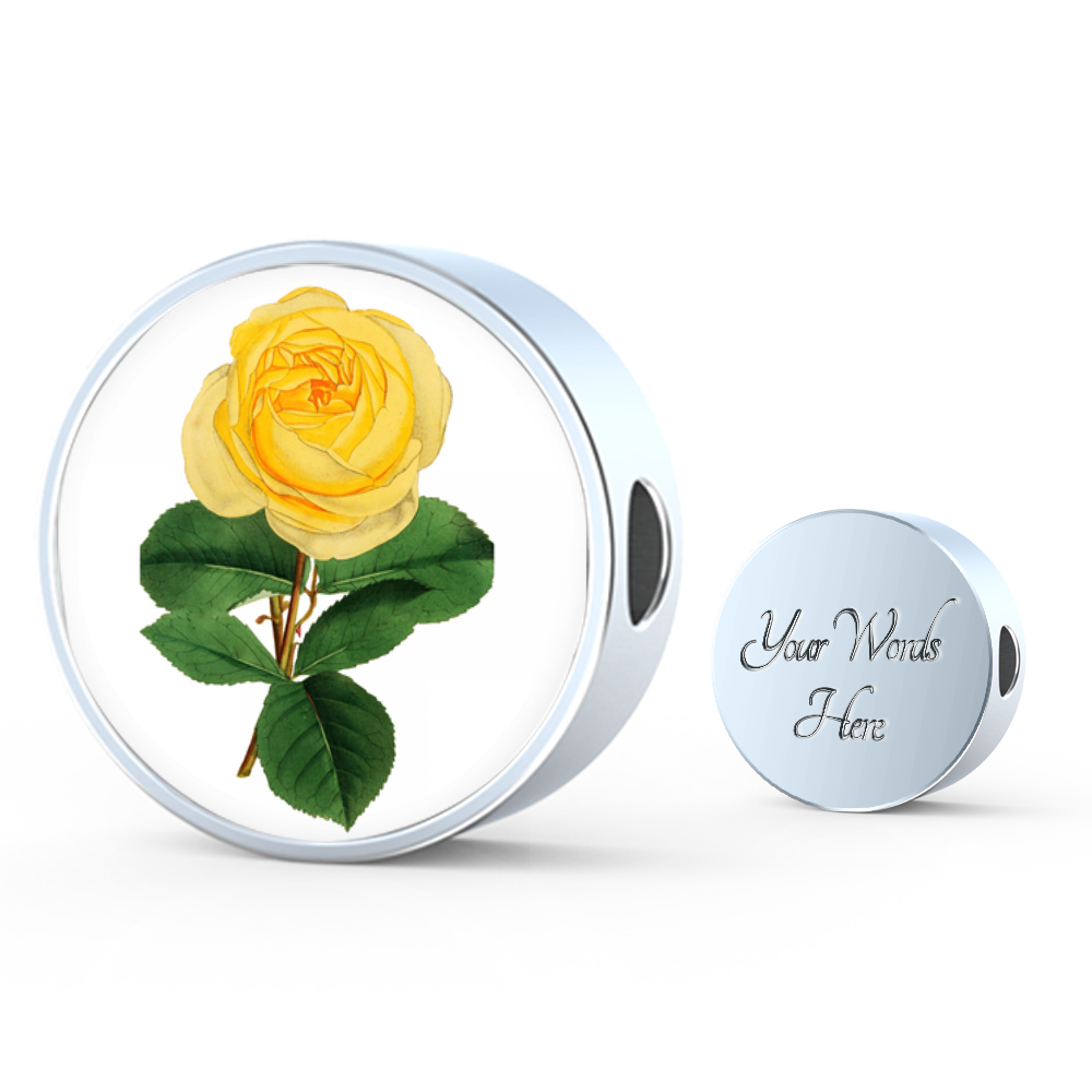 Rose Yellow, Round Charm Only